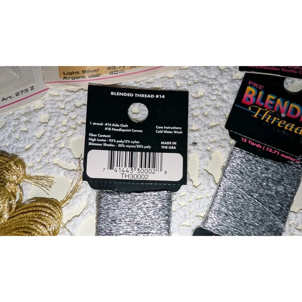 Metallic Special Threads Gold Silver Shimmer Cross Stitch Sewing DMC Coats Lot